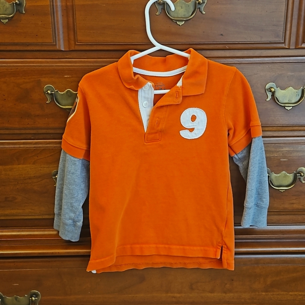 Orange Football Long Sleeve Shirt